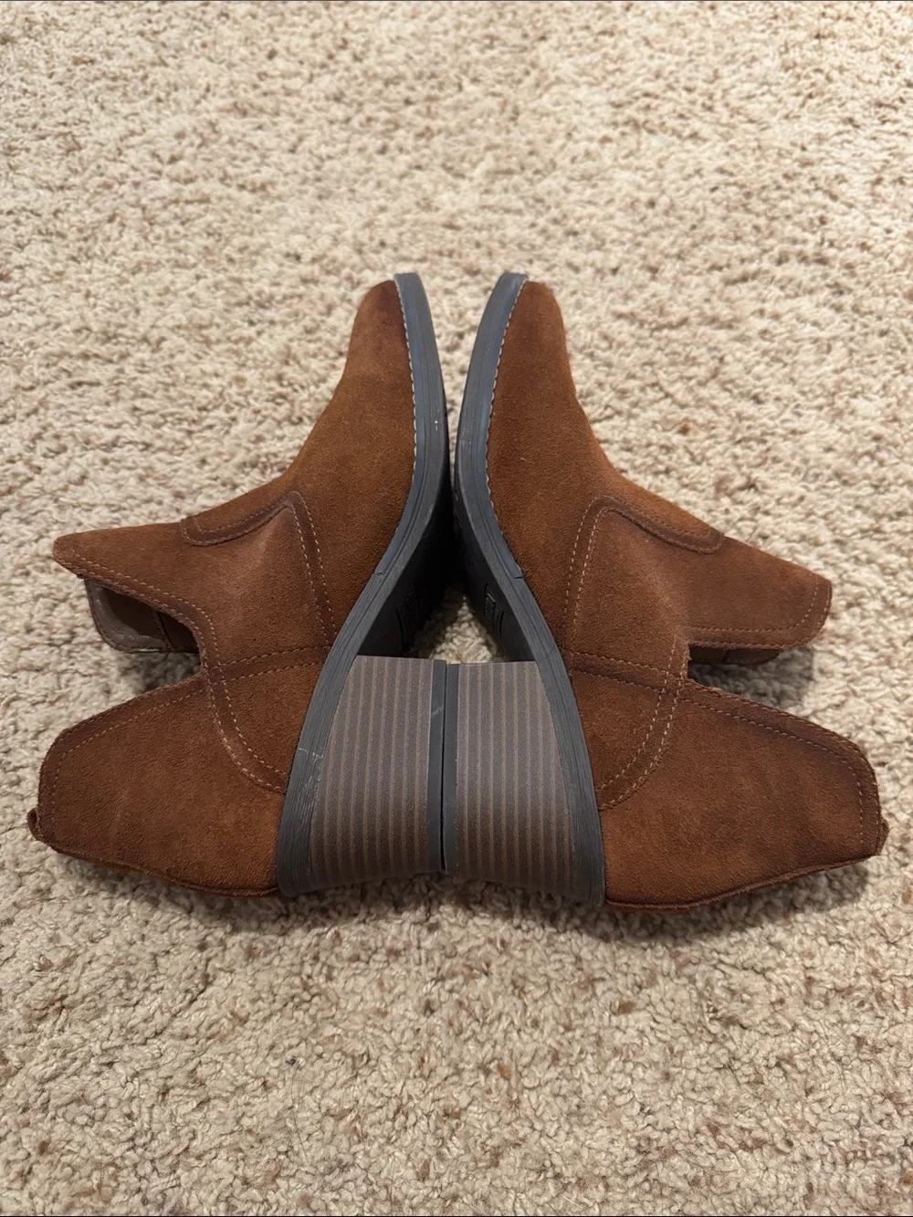 Sonoma Brown Suede Cutout Ankle Booties